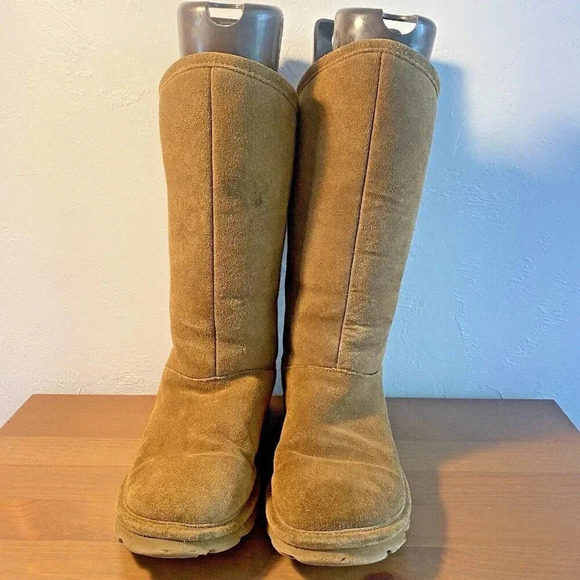 Bearpaw 1955W Phylly Mid Calf Boots in Hickory Suede Womens Size 7 Back Laces - Picture 5 of 15